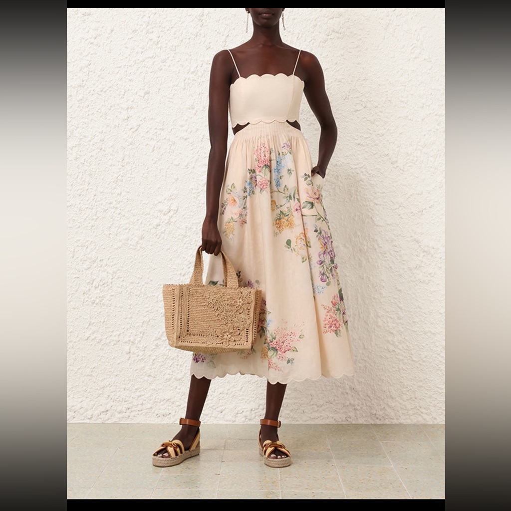 Zimmermann | Dresses | Zimmermann Halliday Scallop Midi Dress | Poshmark